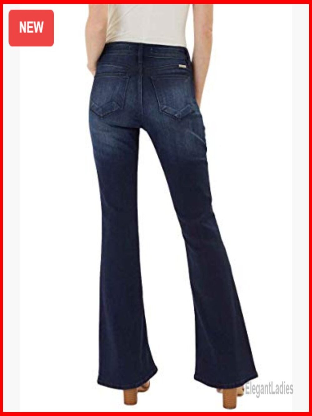 Mid Rise Flare Hem Jeans, Bell Bottom Design, Size 3/25, 33.75" Inseam - Picture 4 of 6
